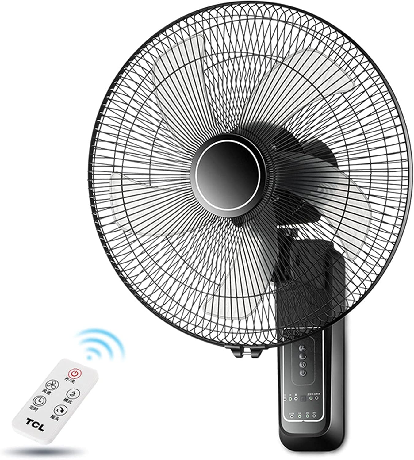 60W 220V 16 Inch Home Wall Mounted Fan Oscillating Fan 3 Levels Adjustable Cooling Fan Wall Mounted Fan,Black (Black) (Black)