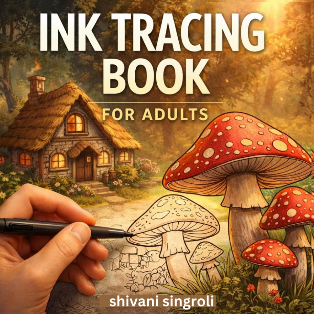 Ink Tracing Coloring Book For Adults: Ink tracing coloring book architecture