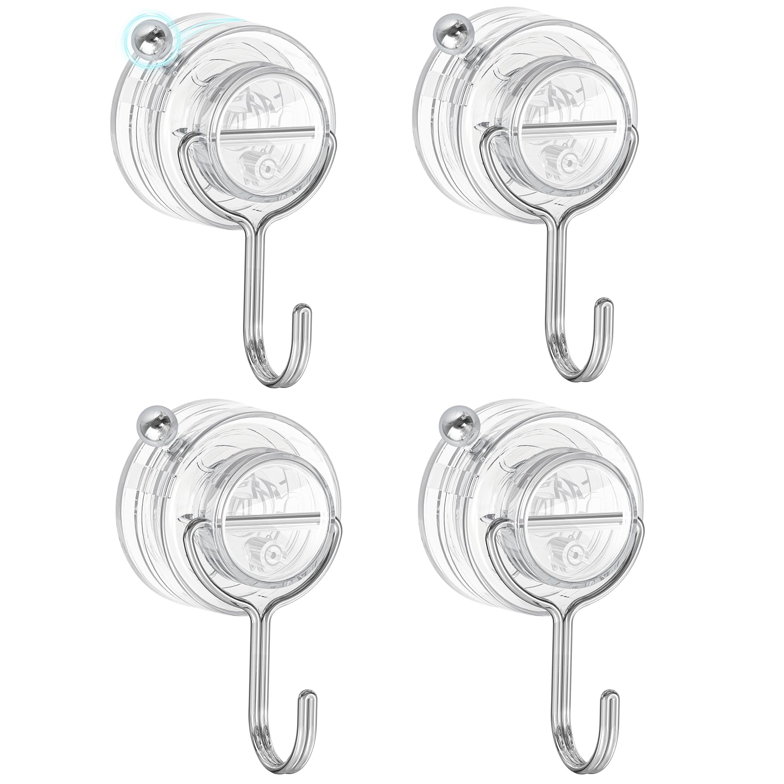 Jadkysarh Suction Cup Hooks for Shower, Upgrade Clear Suction Towel Hooks Heavy Duty Removable Bathroom Suction Hooks for Shower Tile Wall Glass Door