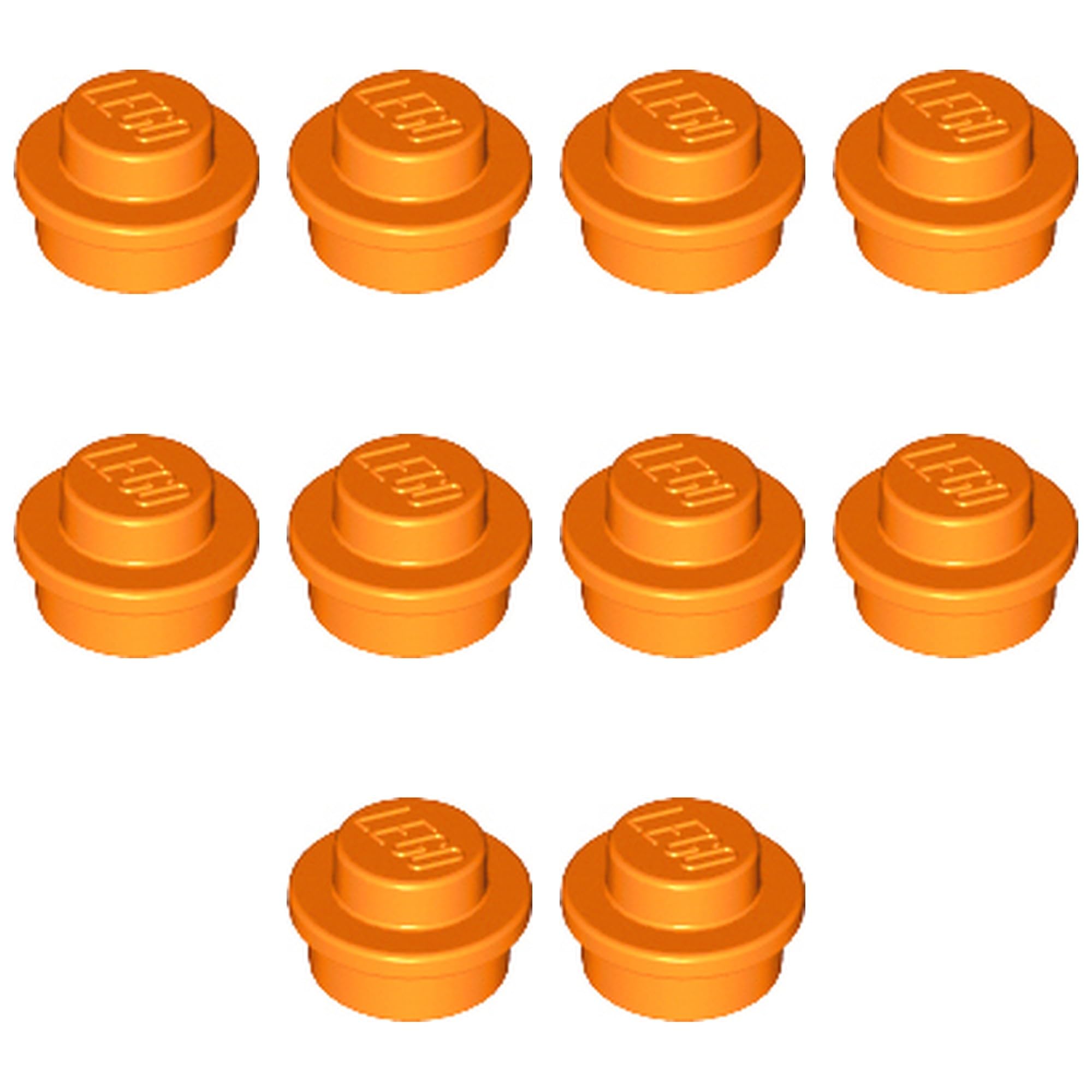 LEGO Plate, Round 1 x 1, Part 4073 (Orange, 10, Bricks) — image 1
