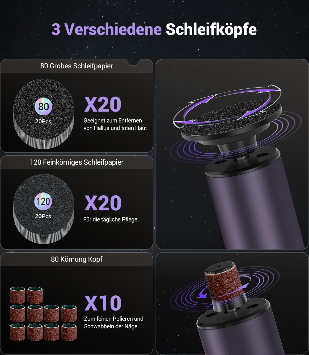 9.0 Upgrade 5-IN-1 - Eliminador de callos eléctrico (elimina el 99,92% de callos en 3 minutos) con tecnología de sensor para pieles muertas y duras (morado)