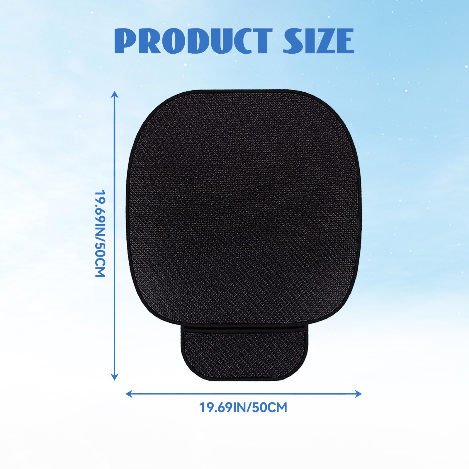 Universal Sitzkissen Auto Vordersitze, 50 x 50cm Anti Rutsch Autositzschoner, Sitzkissen Auto Vordersitze Atmungsaktiv, Cooles Gelkissen Honeycomb Design, für Autos, SUV, LKW (Schwarz)