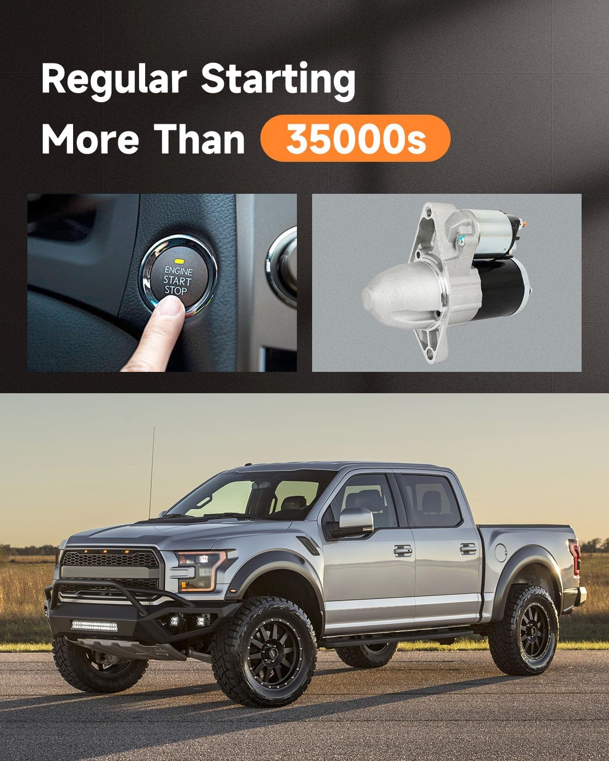 OCPTY starter motor 19145 Compatible for Chrysler 200 15-17 & Jeep Cherokee 14-19, Renegade 15-20 & Fiat 500X 16-18 & Ram ProMaster City 15-20, L4 2.4L, 12V 1.4KW 10 Teeth Clockwise