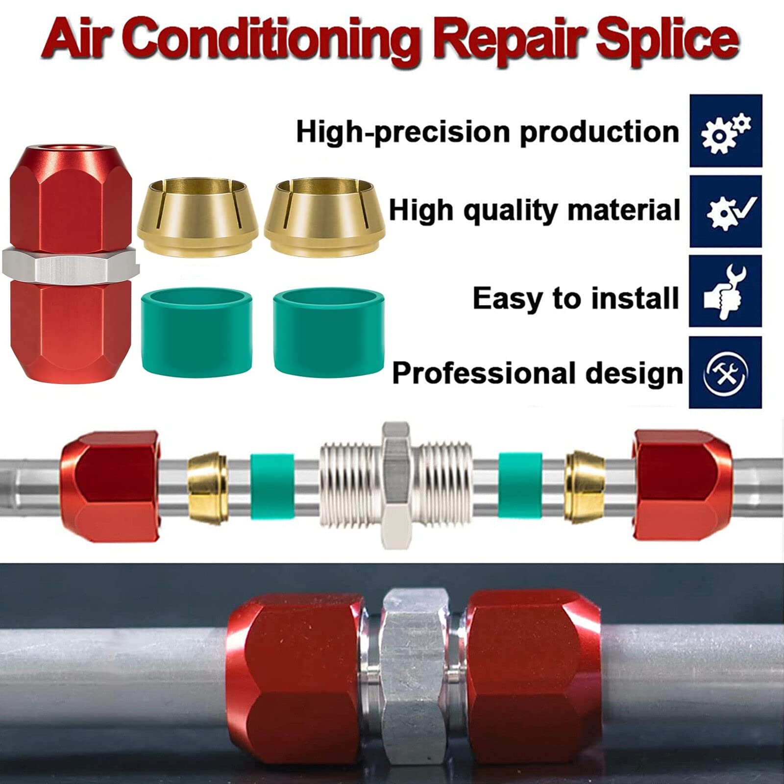 Splice Line Air Conditioning Repair Splice Connector Kit For 1/2 ...