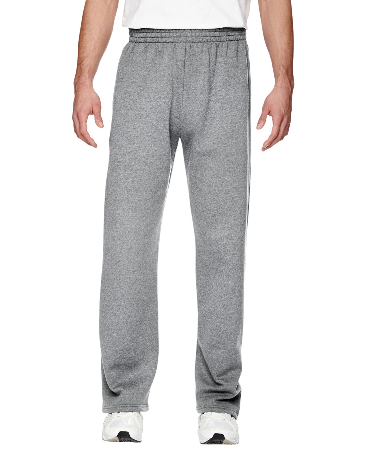Fruit of the Loom Men's Fleece Open Bottom Sweatpant, Steel Grey Heather, Large
