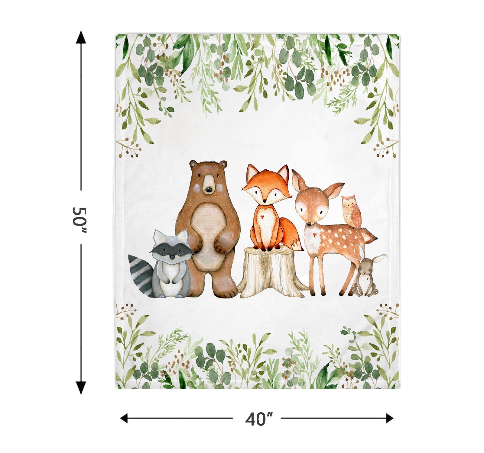 Popfavores Woodland - Manta para bebé, ropa de cama para cuna de bosque verde, manta para recién nacido, hito mensual para niño y niña, 40 x 50 pulgadas, verde
