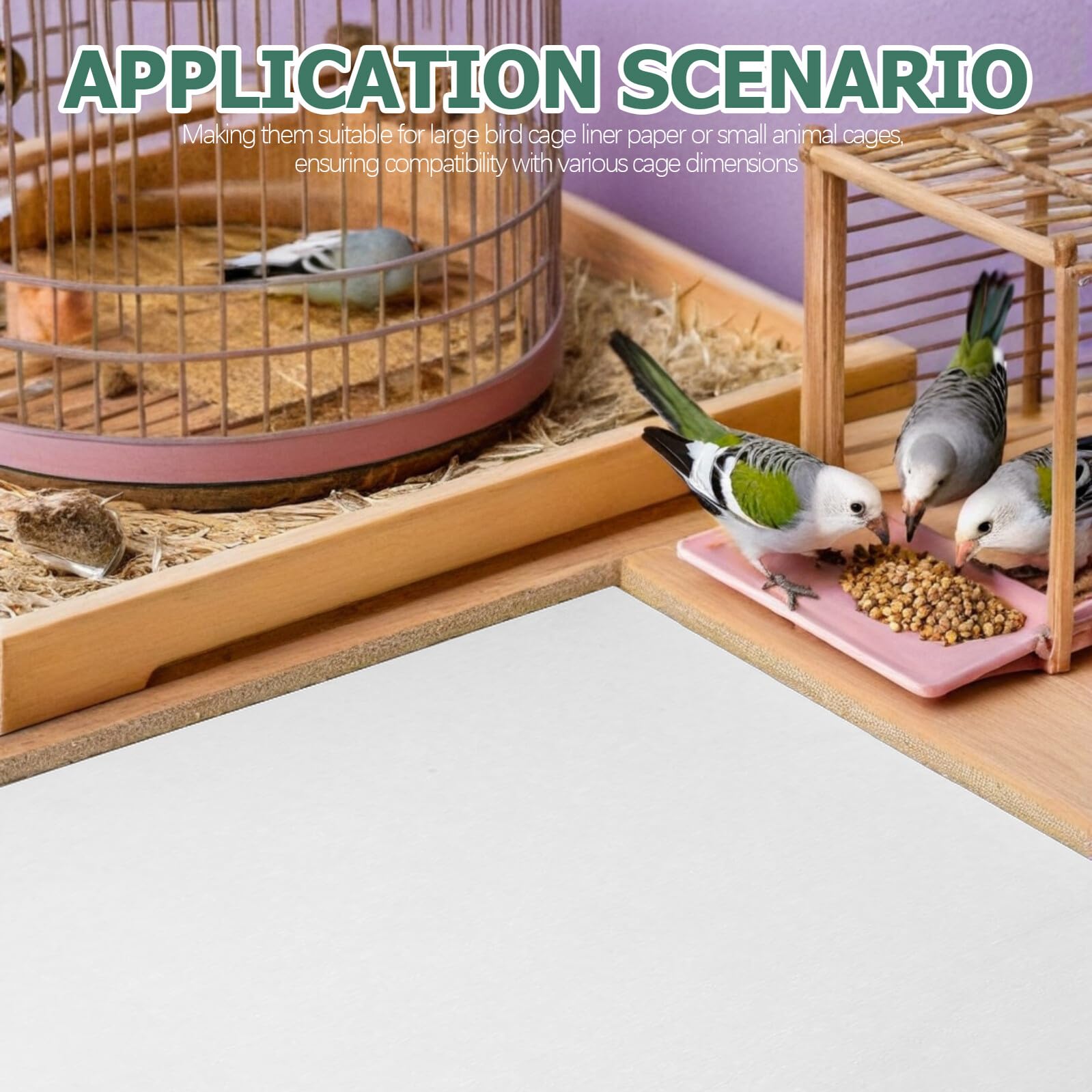 TOYANDONA Carta Assorbente Monouso per Gabbie per Uccelli 35X35 CM Set da 100 Pezzi Rivestimento per Escrementi Base Ventilata per Gabbie di Pappagalli Parrocchetti e Piccoli Animali