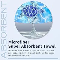 Vista 6 de Paquete de 2 toallas de playa finas de microfibra, ligeras, de 71 x 32 pulgadas, extra grandes, sin arena, de secado rápido, para viajes, piscina