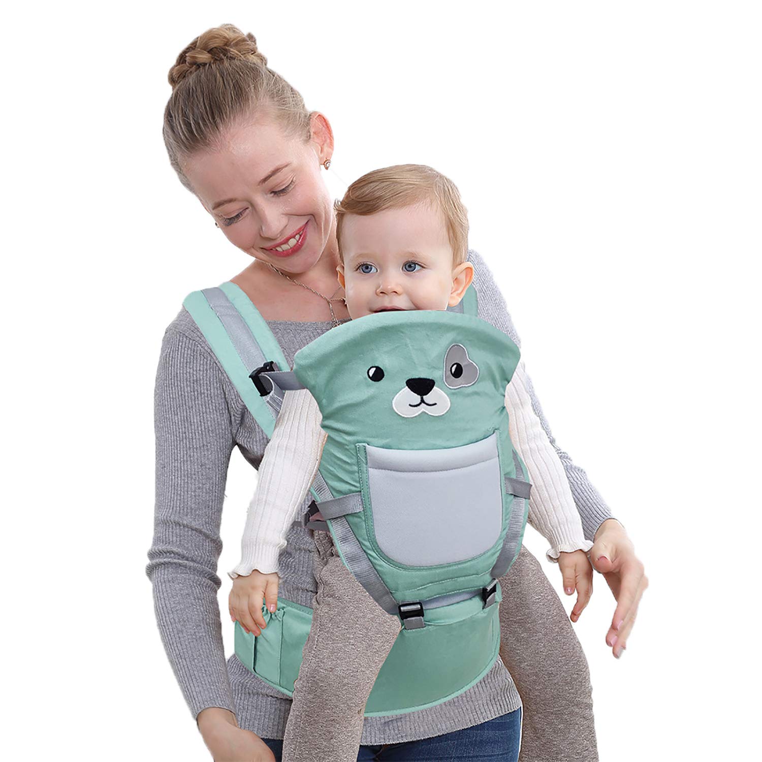 RufunBaby Carrier Hip Seat Front Back Cute Animal Shape (Green)