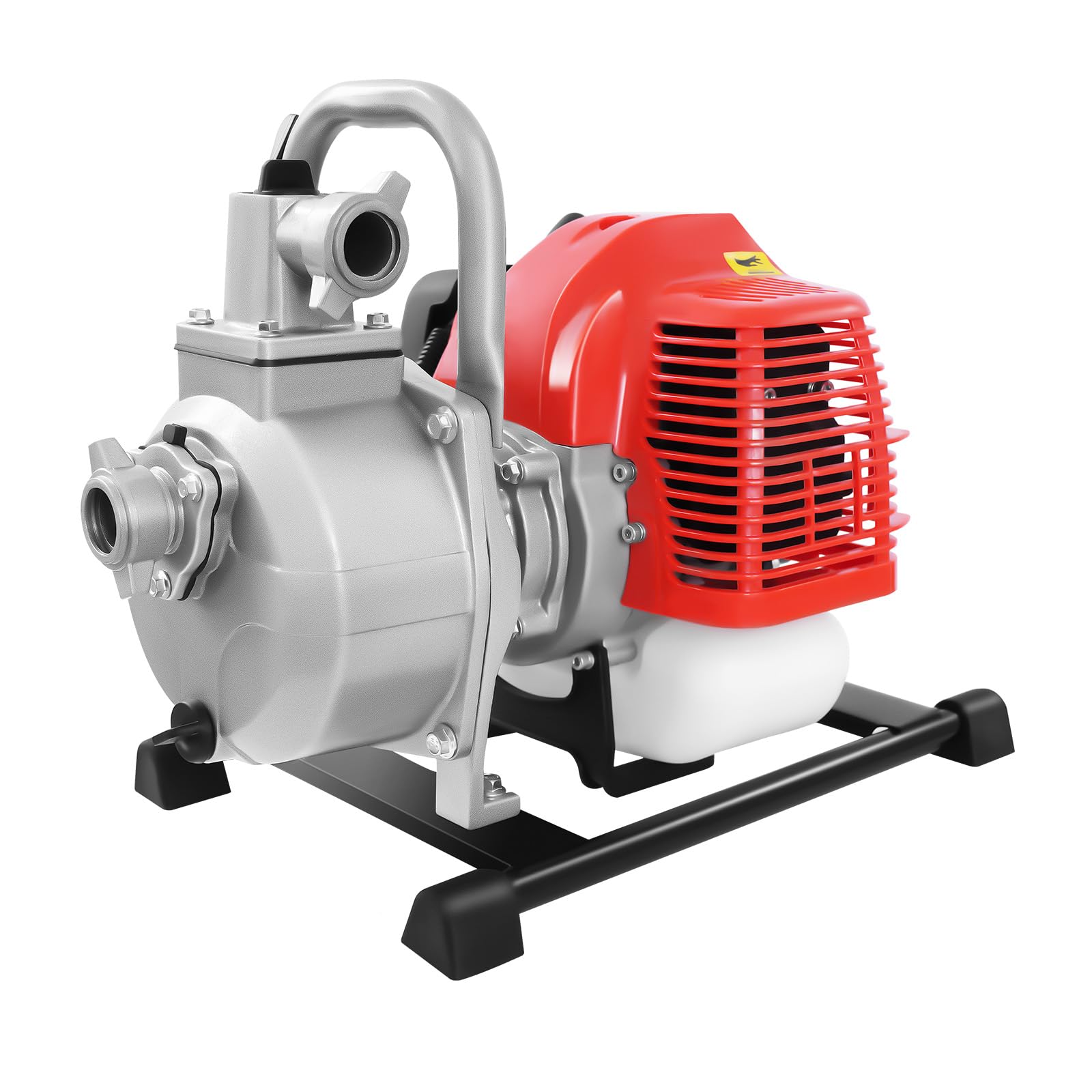 motobomba de agua a gasolina 1,7 CV con motor de 2 tiempos de 1,25 kW, bomba de agua sucia, altura de extracción 30 m, caudal de 10.000 L/H, bomba de alta presión para drenaje/transporte de agua