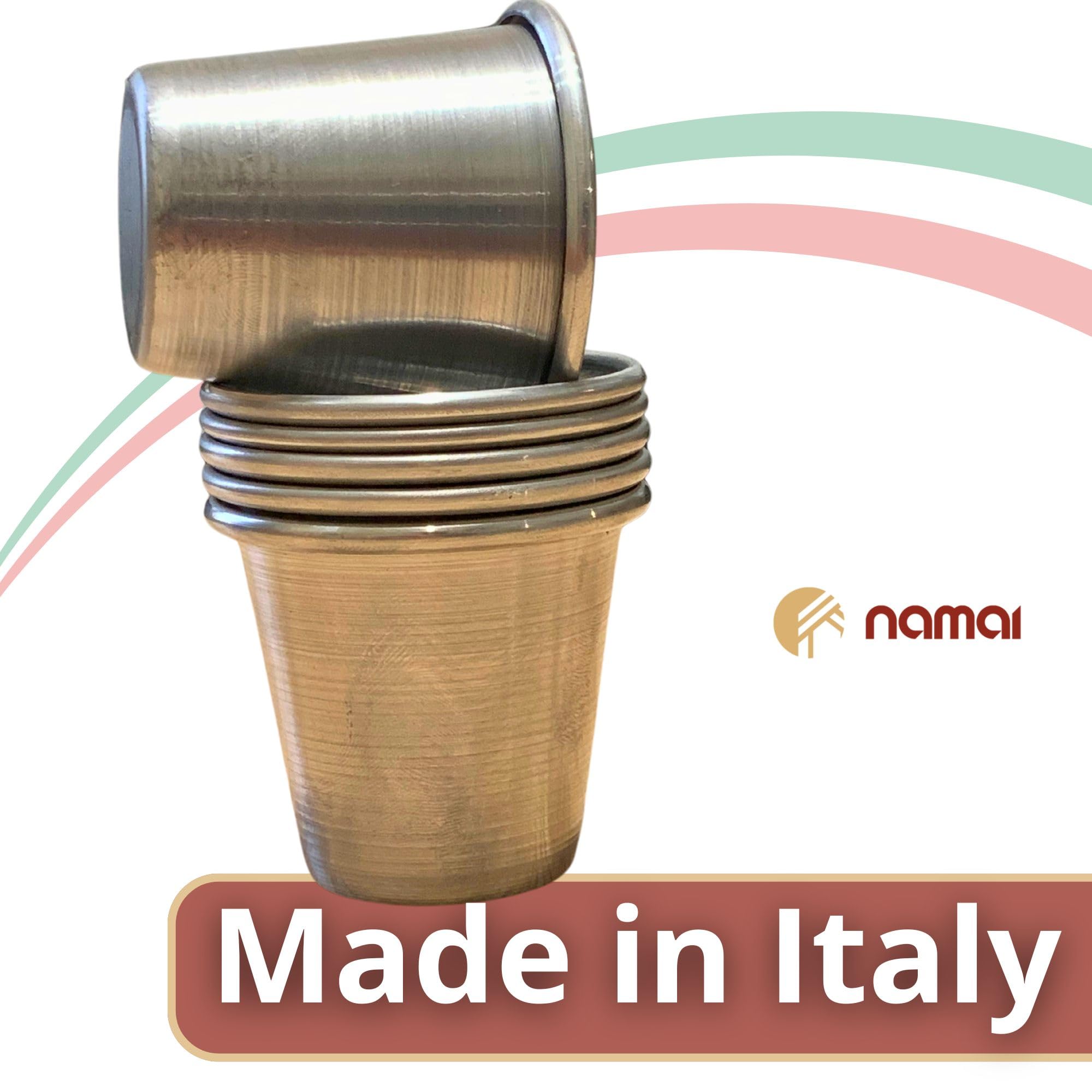 NAMAI - Moule a Baba au Rhum, Aluminium, 6CM de Hauteur 6CM de Diamètre, Moule Baba au Rhum, Moules a Babà, Made in Italy