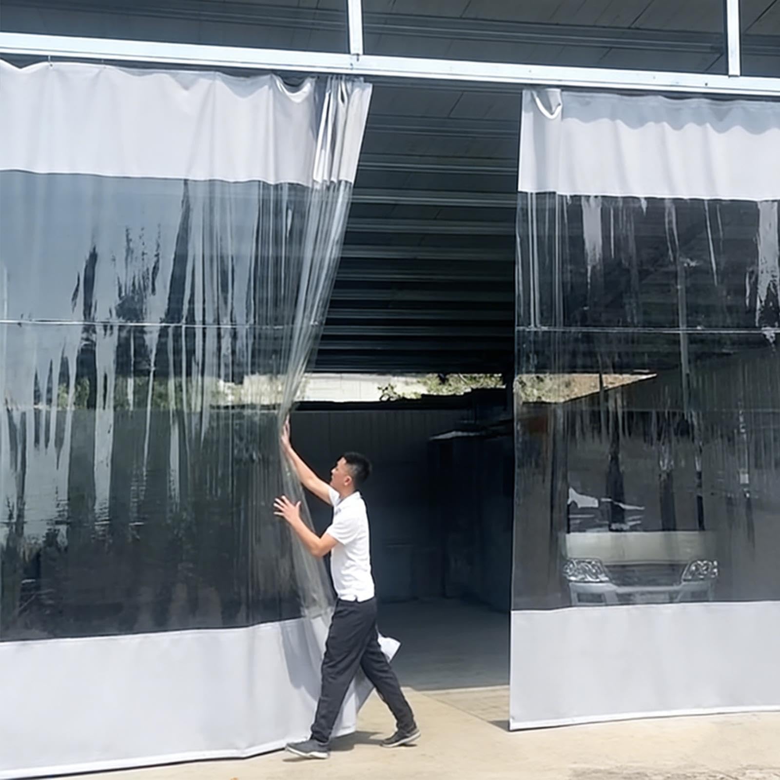 Tenda Industriale Trasparente E Grigia, Binari Di Scorrimento E Raccordi