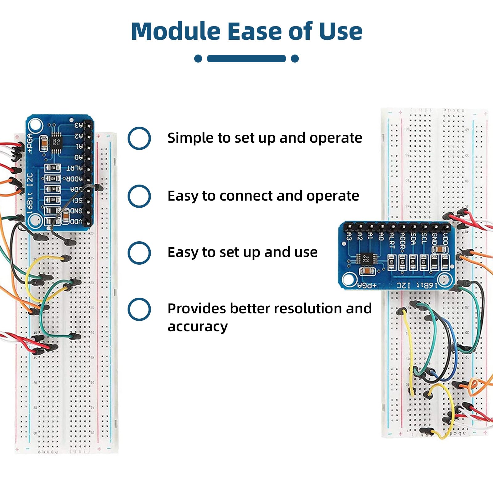 5 pezzi ADC a 16 bit a 4 canali per convertitore analogico-digitale Modulo scheda di sviluppo compatibile con Ard-uino compatibile Modulo scheda di sviluppo Convertitore analogico-digitale