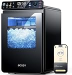 ecozy Nugget Ice Maker Countertop, Smart Ice Machine with APP Control | 44 lbs Per Day Pebble Soft Pellet Chewable Ice with Self-Cleaning, Black