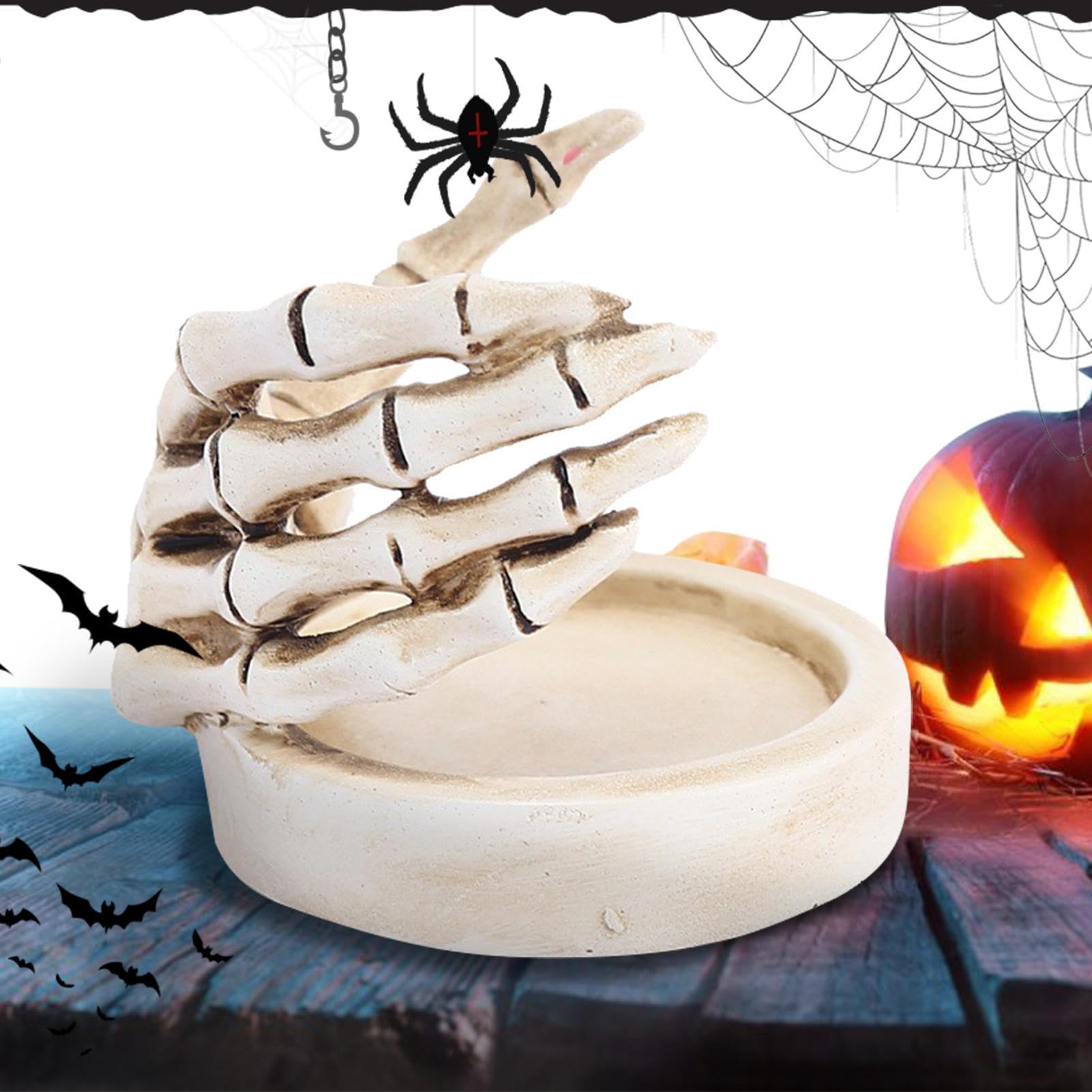 Amazon.co.jp: ハロウィンキャンドルホルダー,スケルトンスカル燭台