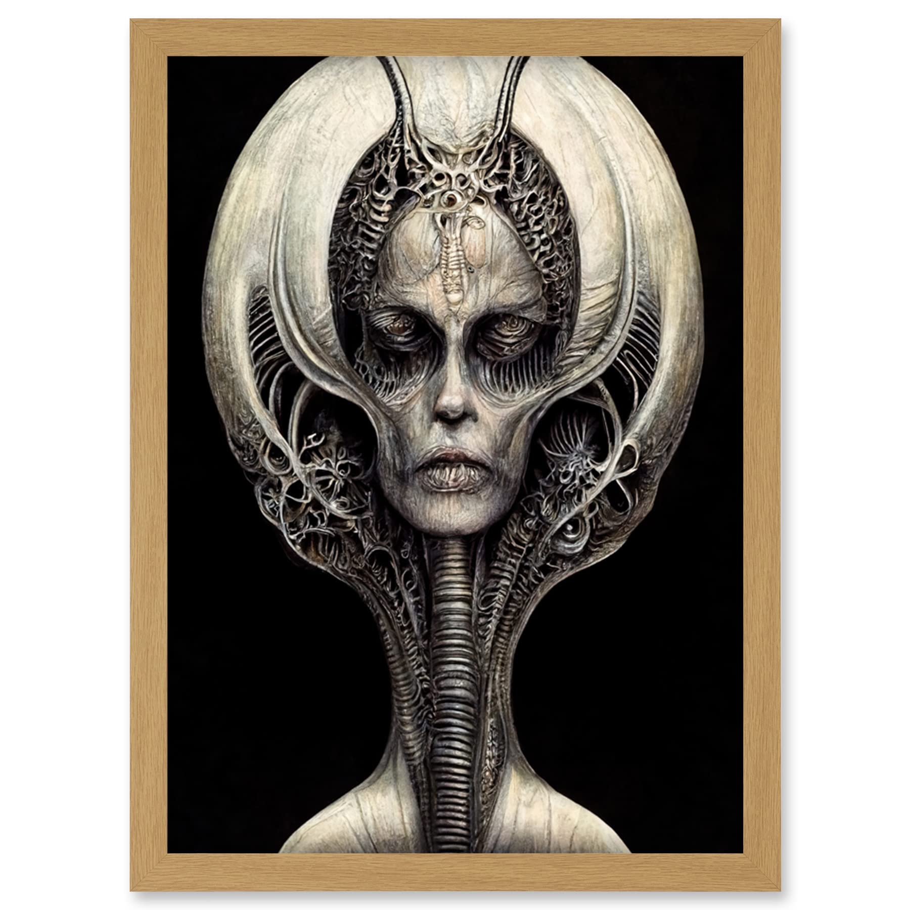 Doppelganger33 LTD Alien Queen Gothic Illustration Artwork Framed Wall Art Print A4