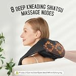 Massager sans fil de cou, Masseuse de cou et dos Shiatsu rechargeables avec massage à l'épaule pour le dos à la chaleur,Leg, Muscle du corps,Masseuses portatives Idéal Choix Cadeau mère pour papa Maman Amis