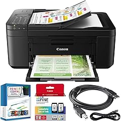 Canon PIXMA TR4720 All-in-One Wireless Printer with Auto Document Feeder, Mobile Printing, Copy, Fax and Scanner Black 5074C002 Bundle with DGE USB Connection Cable + Small Business Software Kit
