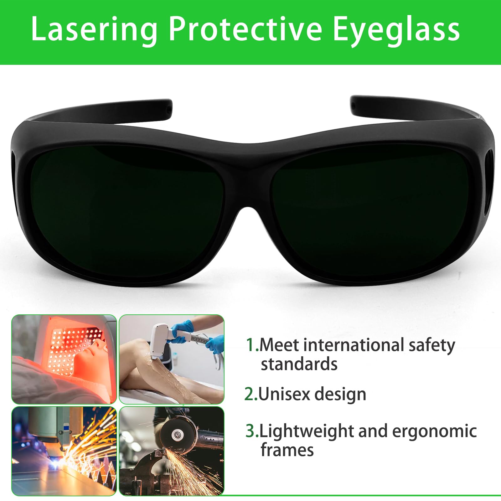 5 x okulary ochronne IPL 200-2000nm pełna laserowa ochrona oczu OD5+ UV400 ochrona przed zaparowaniem