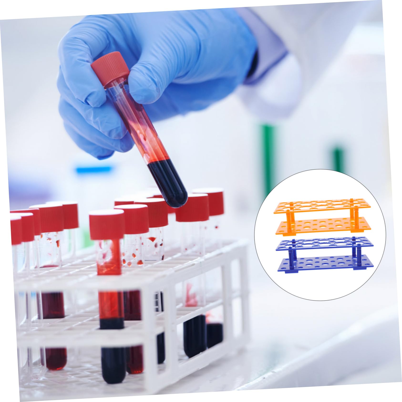 CHILDWEET 2pcs Rack Science Test Tube Holder Test Tube Bracket Laboratory Supplies Laboratory Equipment Test Tube Organizer Chemistry Test Tube Rack Test Tube Stand Plastic