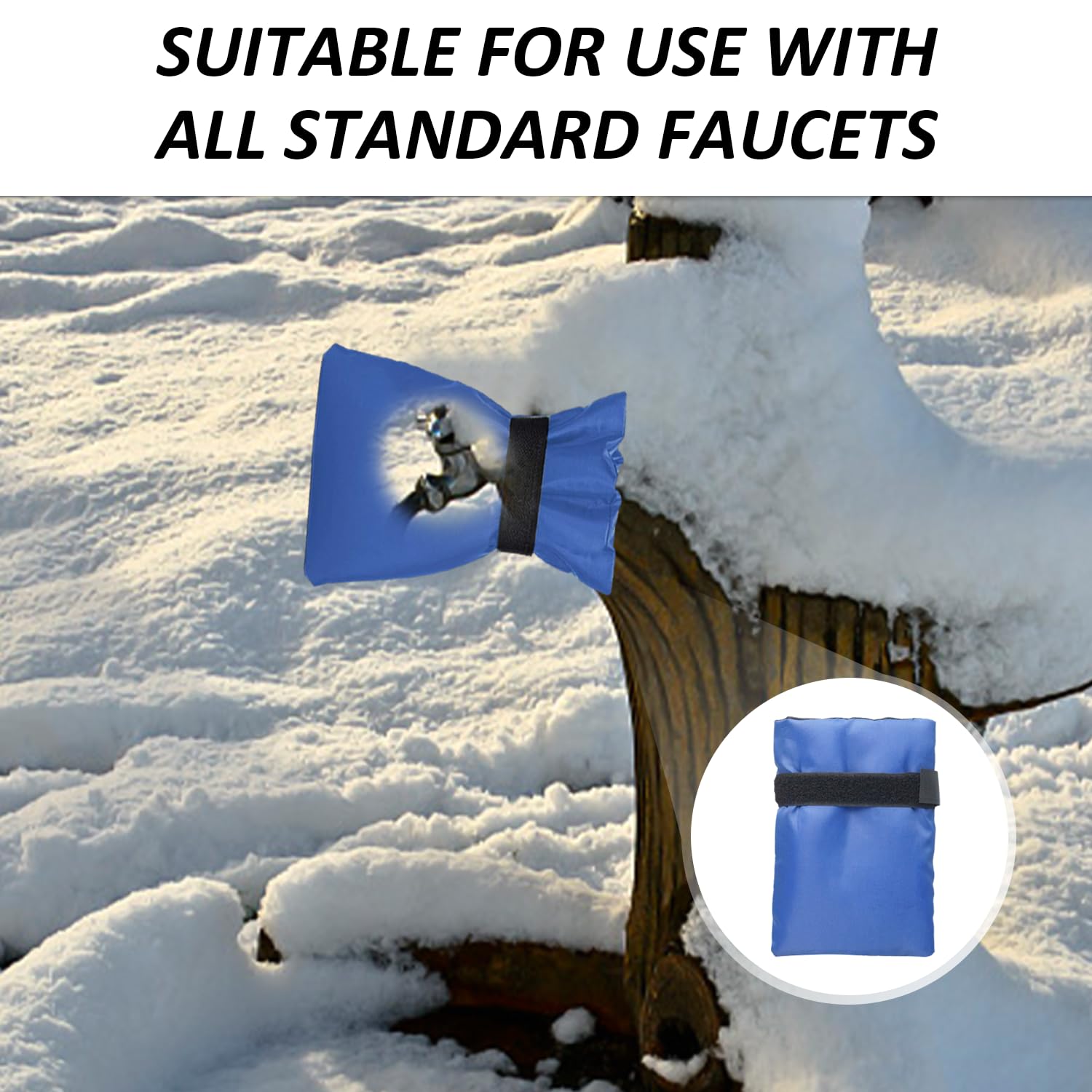 Lot de 2 couvercles de protection pour robinet, couvercle de protection contre le gel pour robinet, couvercle chaud pour robinet, couvercle de robinet extérieur (bleu)