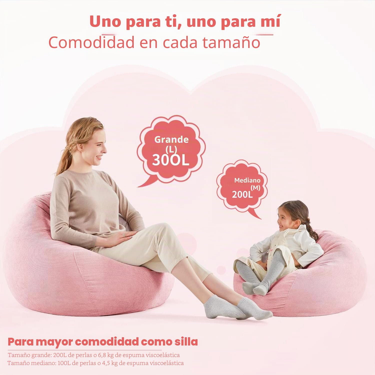 Funda para Silla de puf (sin Relleno) para niños y Adultos. Puf Extragrande de 300 l de Almacenamiento de Animales de Peluche de Pana Suave de