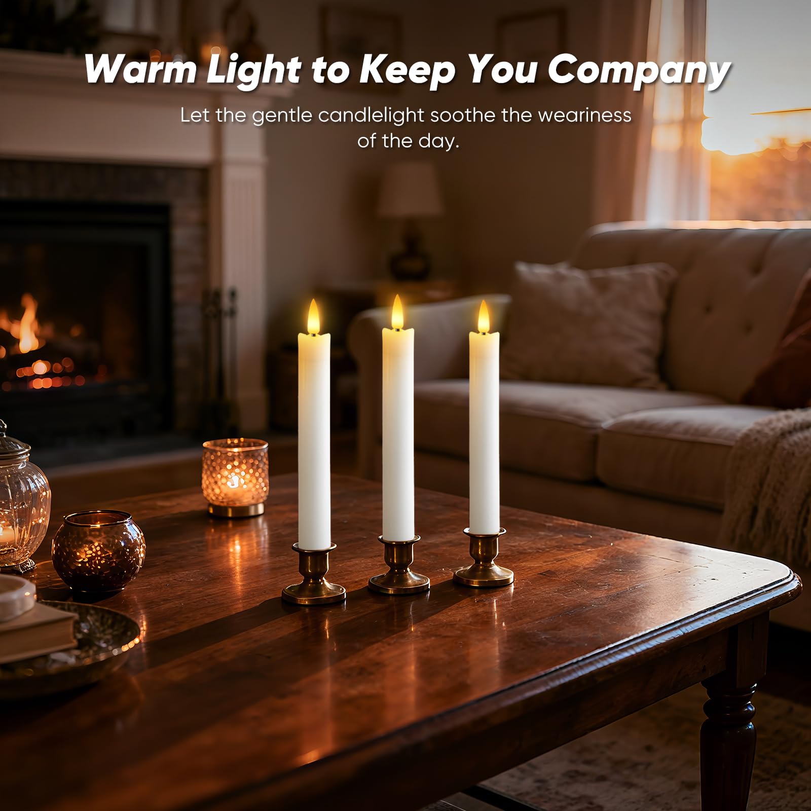Candele coniche antigoccia senza fiamma da 17,8 cm, con timer e dimmer a distanza, candele a batteria in vera cera, candele finte con fiamma 3D per casa, matrimoni, decorazioni natalizie