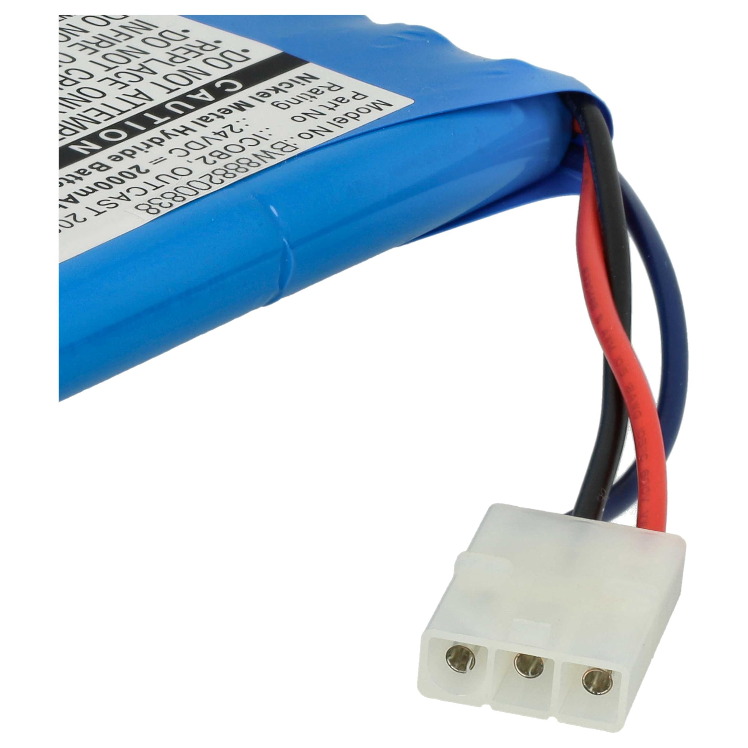 vhbw Batterie Compatible avec Soundcast Outcast ICO420, ICO421 Haut-parleurs, Enceintes portatives (2000mAh, 24V, NiMH)