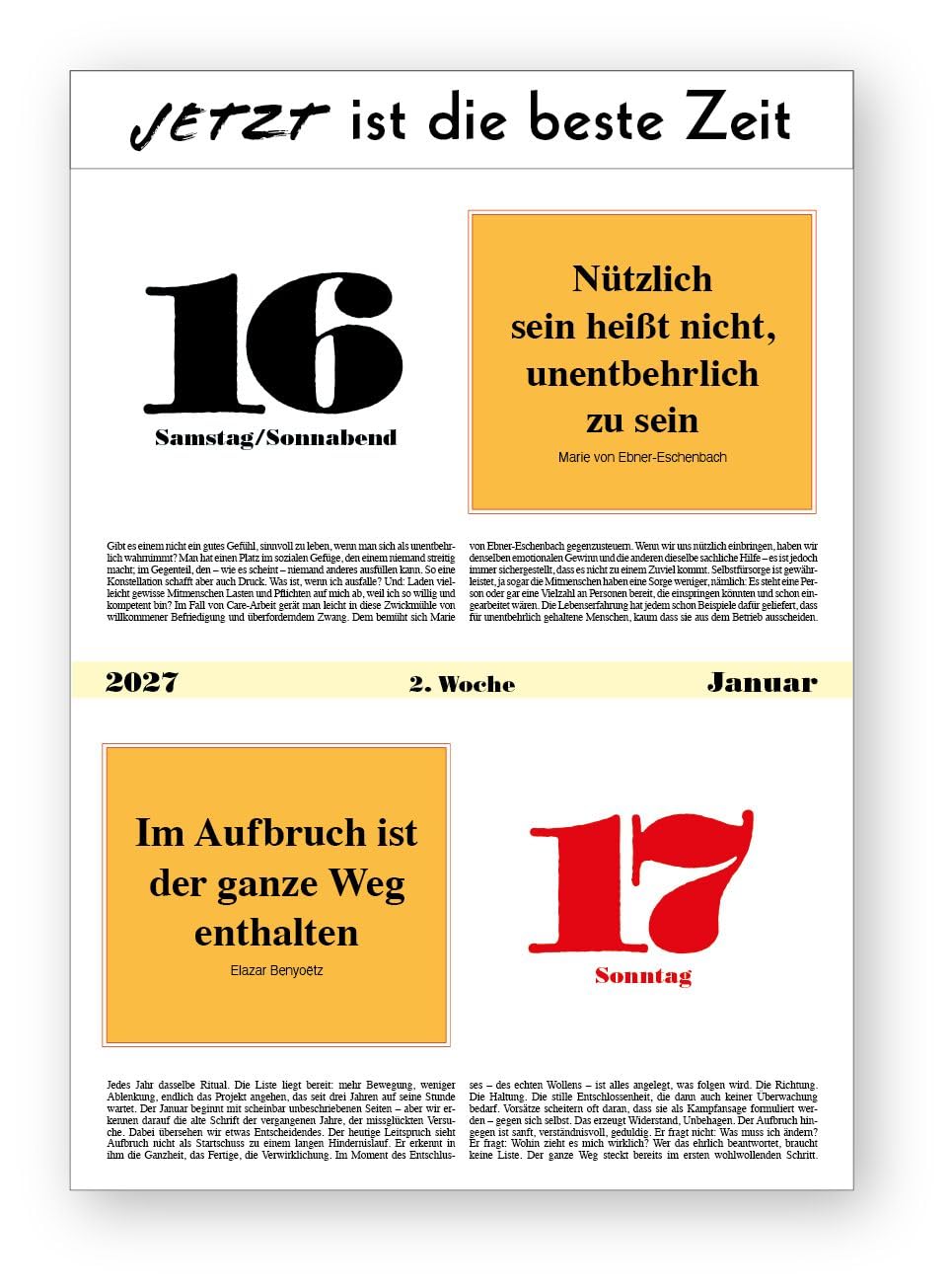 Original-Leitspruch-Tages-Kalender 2027: T27