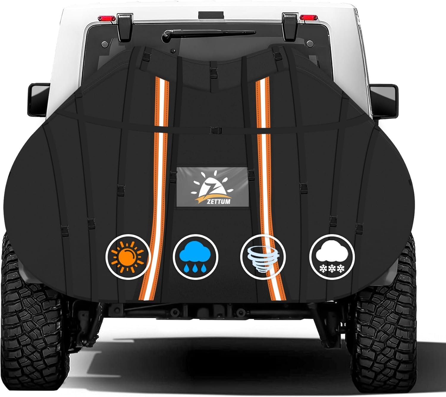 Zettum Bike Cover for Transport 2 Bike - 600D Travel Bike Covers for 2 Bikes on Rear Bike Rack Waterproof & Heavy Duty, Outdoor Full Bicycle Rack Cover for Two Bikes on Car Hitch Storage