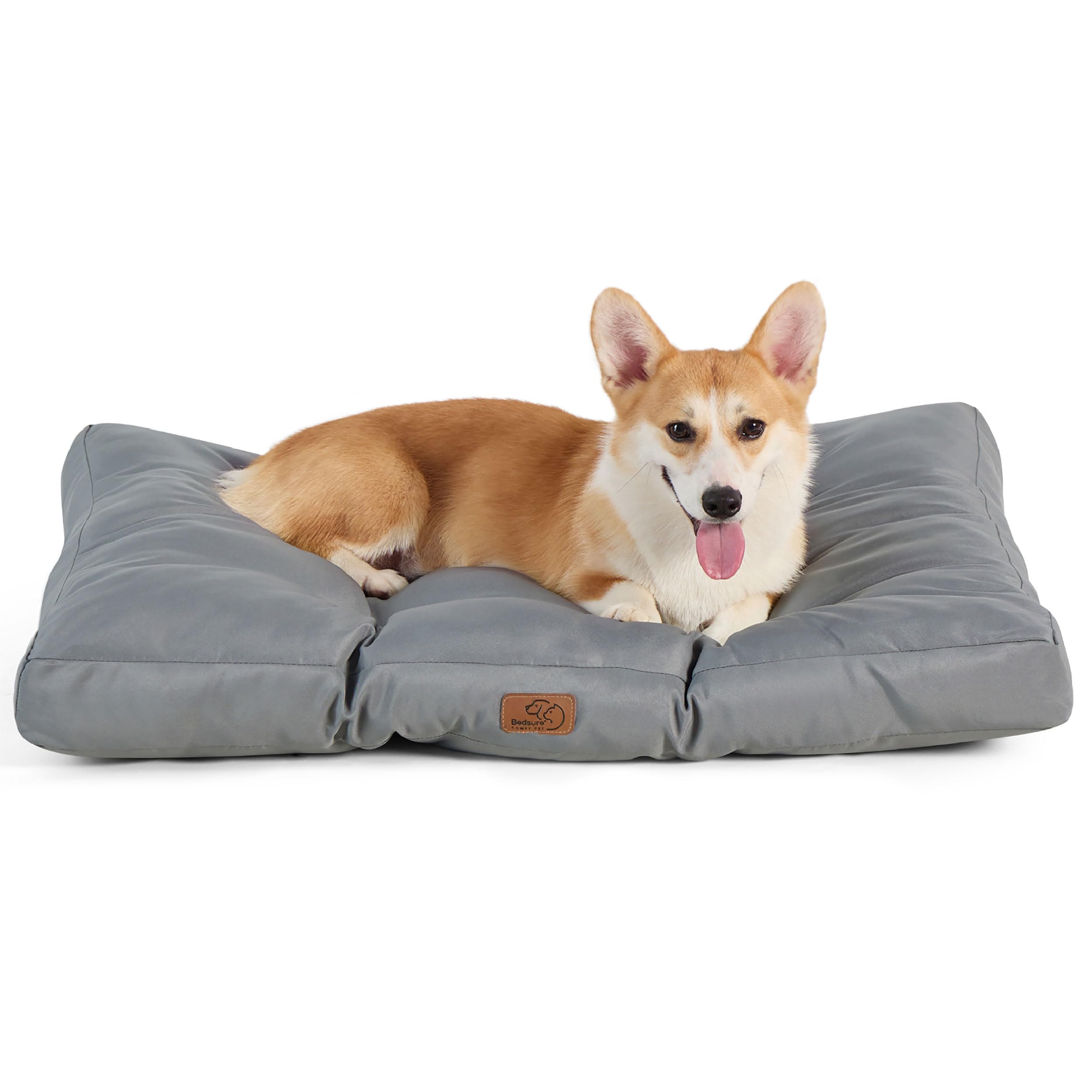Bedsure Cama Perro Impermeable Mediano - 76x50x10 cm Colchón Perro Lavable, Cojín Perro Antipelo y Suave, Gris Oscuro, M OEKO-TEX STANDARD 100