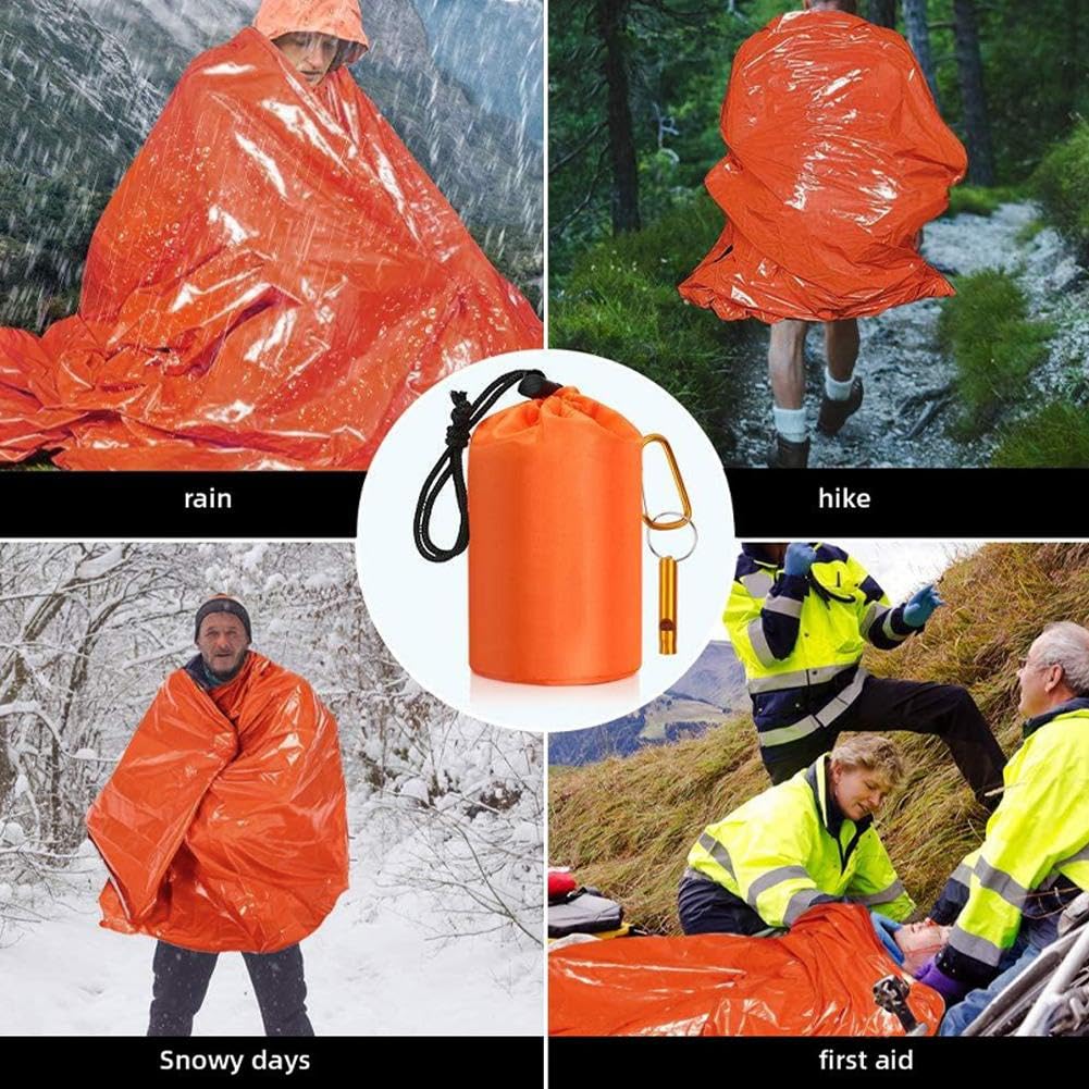 Überlebensschlafsack, Taschengröße, Notfallschlafsack, Notfall-Bivwaksack, Notfall-Rettungsdecke, wiederverwendbar für Outdoor-Camping, Wandern
