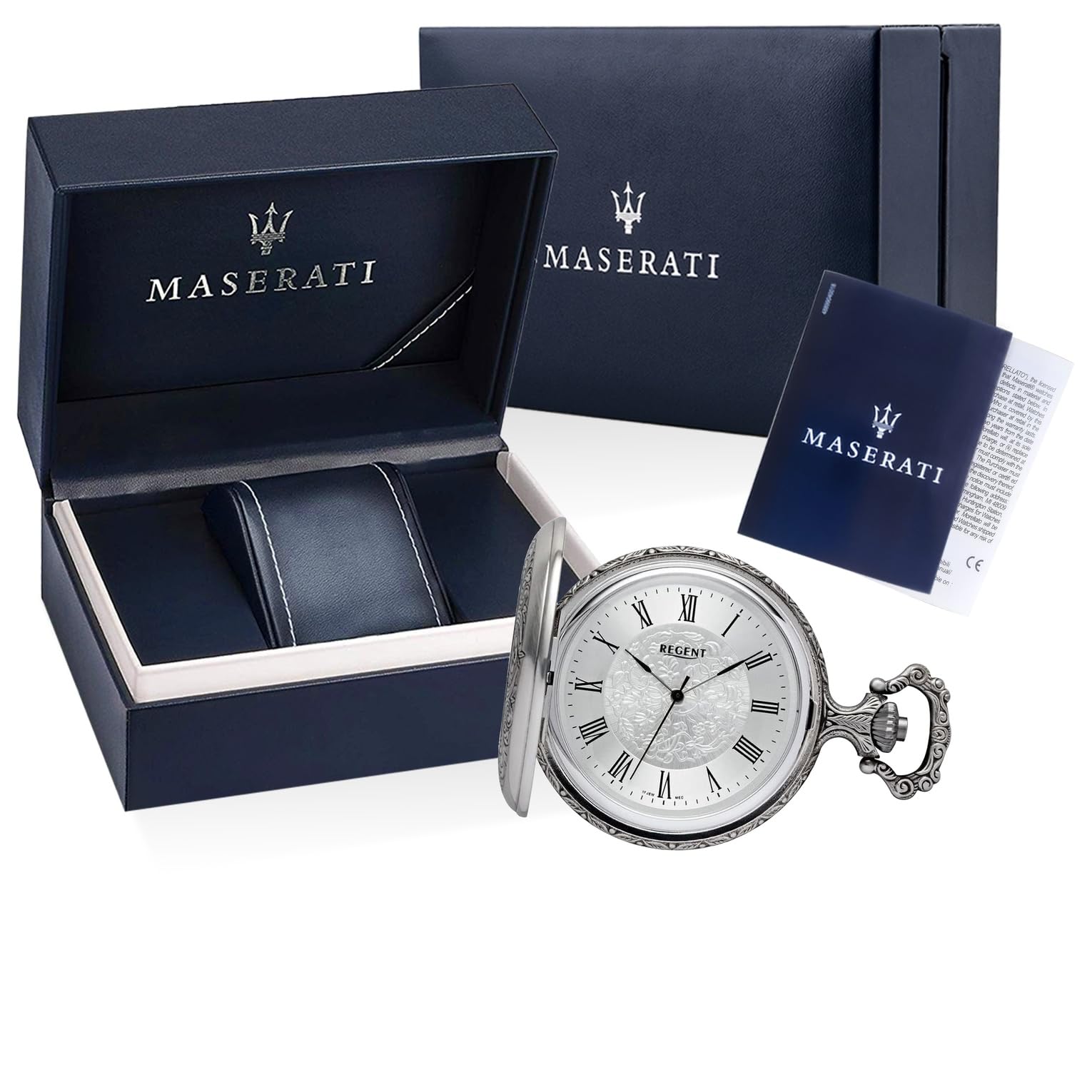 Regent Orologio da taschino da uomo Savonnette anticato, 49 mm, carica meccanica, numeri e minuti in diverse varianti