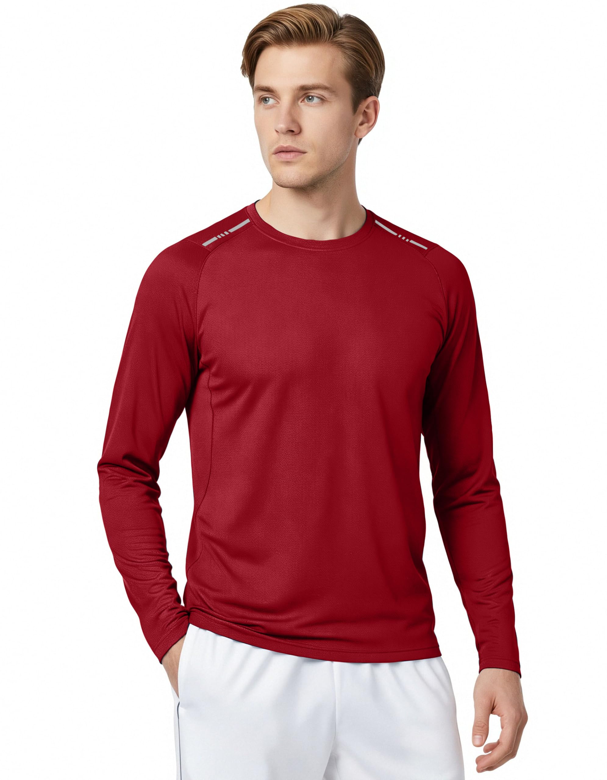 Holure Paquete de 3 o 5 camisetas de entrenamiento para hombre, camiseta de secado rápido, absorbe la humedad, camisetas de manga larga atléticas con costuras reflectantes y planas