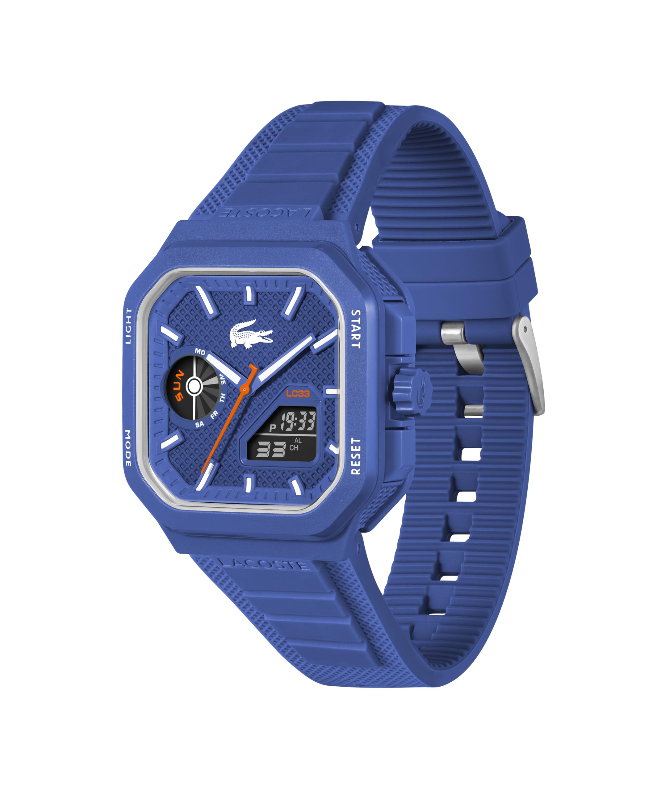 Lacoste Orologio con Movimento al Quarzo a Tre Lancette Collezione LC33 SQUARE con Cinturino in Silicone - Disponibile in versione Blu, Verde o Bianca
