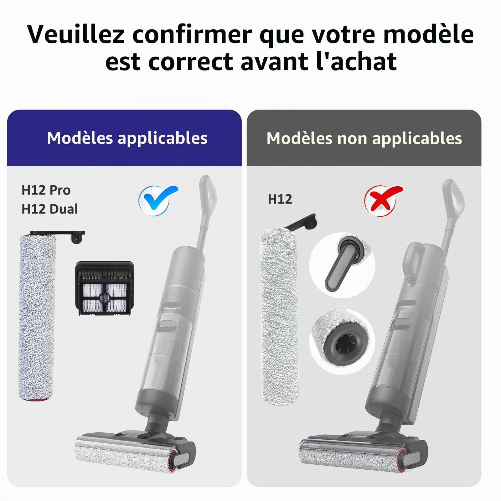 Accessoires Dreame H12 Pro H12 Dual G10 Pro Aspirateur Eau Poussière Pièces Rechange Ensemble 5 Pièces