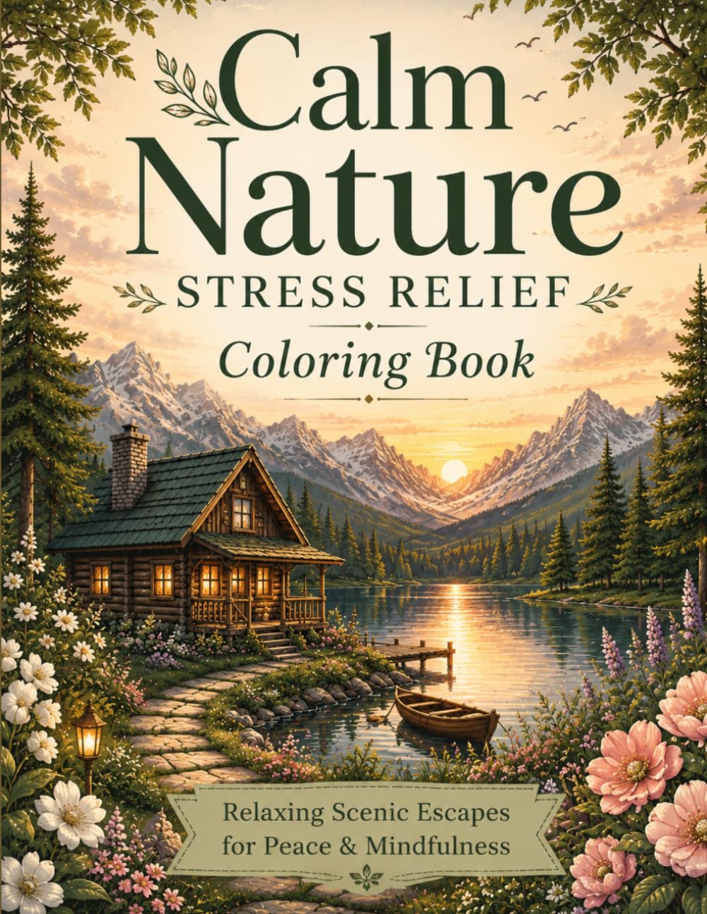 Calm Nature Stress Relief Coloring Book: Relaxing Scenic Escapes for Peace & Mindfulness