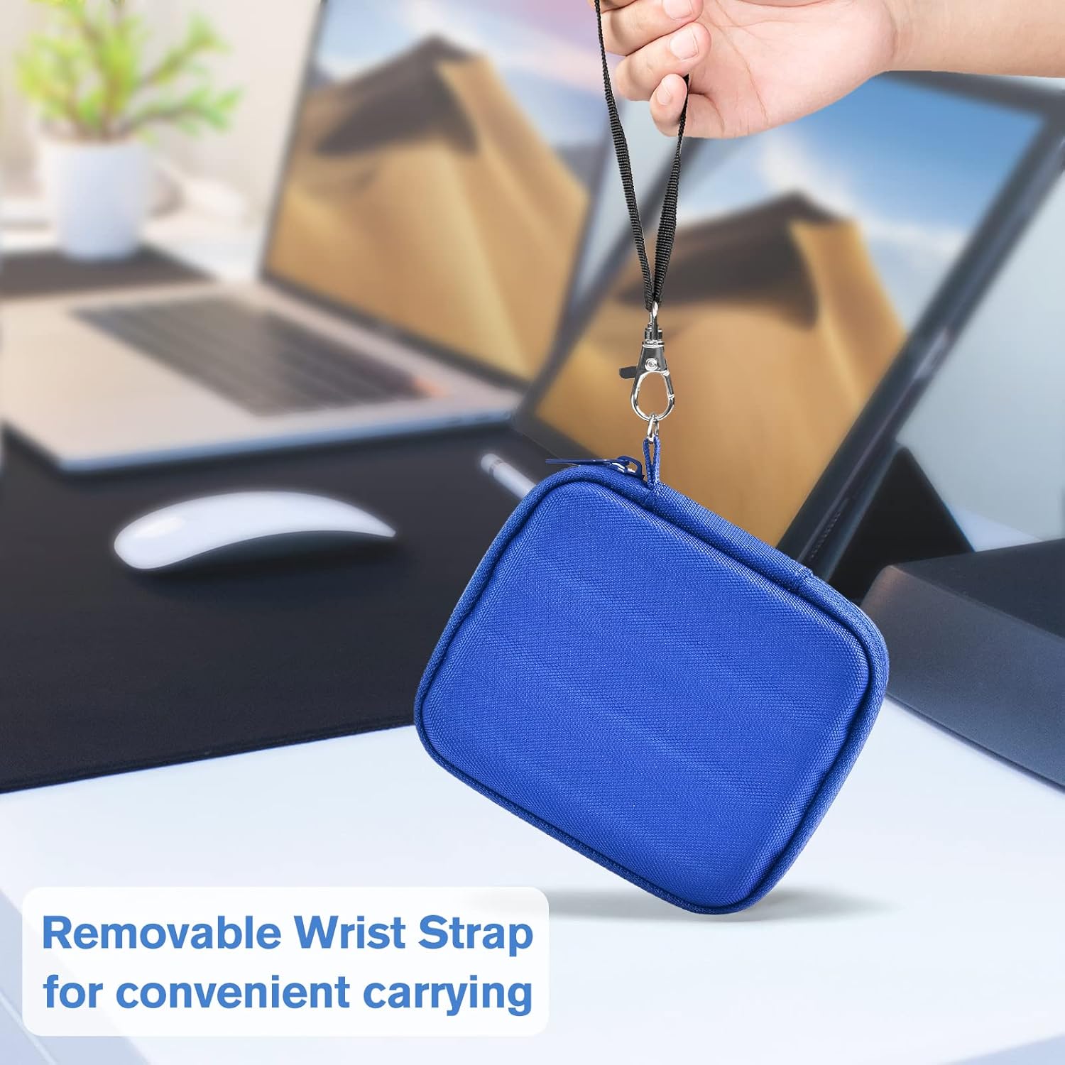 ProCase Carrying Case for Samsung T7 Shield External SSD with 2 Cable Ties, Hard EVA Shockproof Storage Travel Organizer for T7 Shield Portable Solid State Drive USB 3.2 1TB 2TB -Blue - Image 4