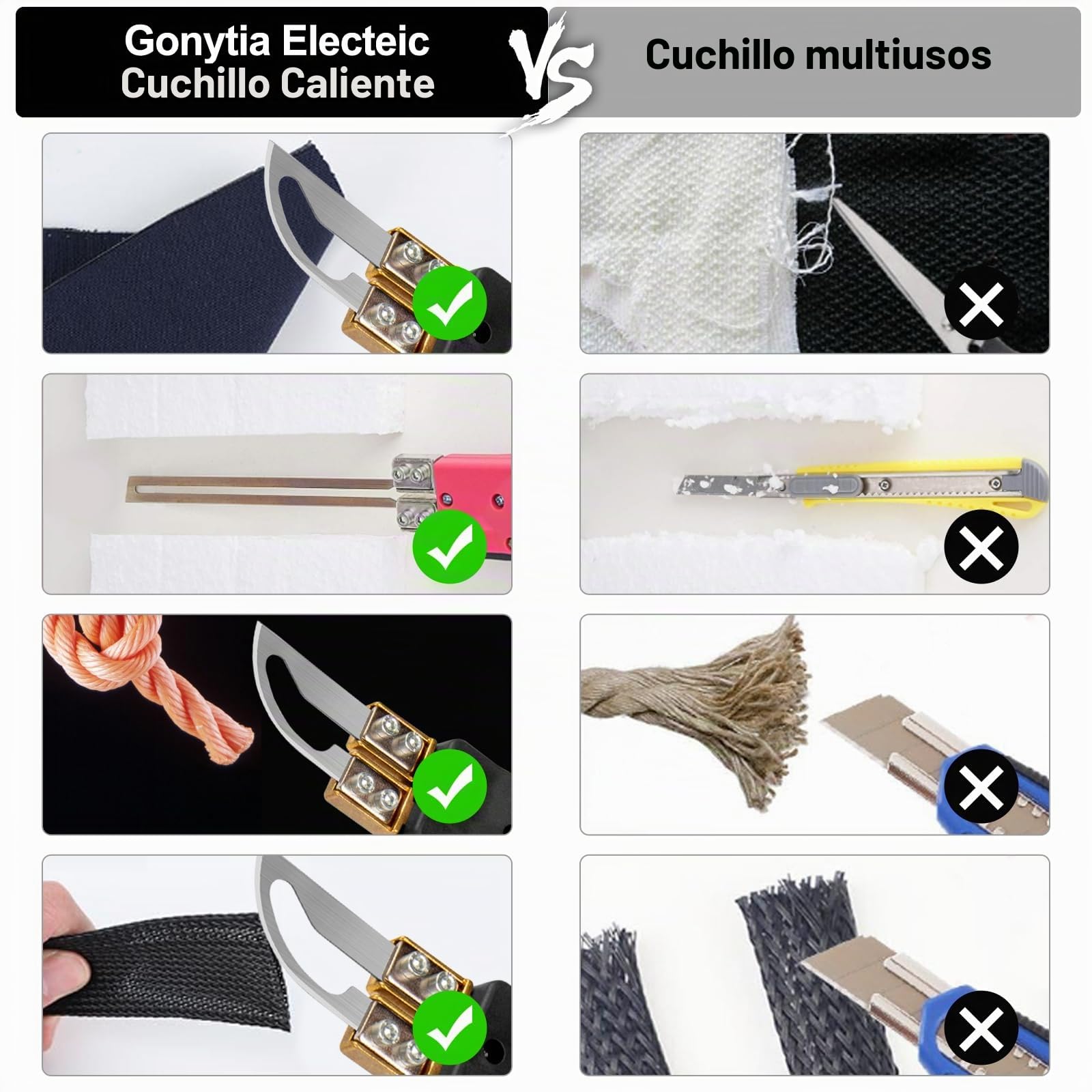 Cortador de poliestireno 3 cuchillas nicromo, 0-500 ℃, 300 W, cortador alambre caliente, metal, EPS, EPP, KT, EVA, PU, cuerda, tela, espuma, plástico