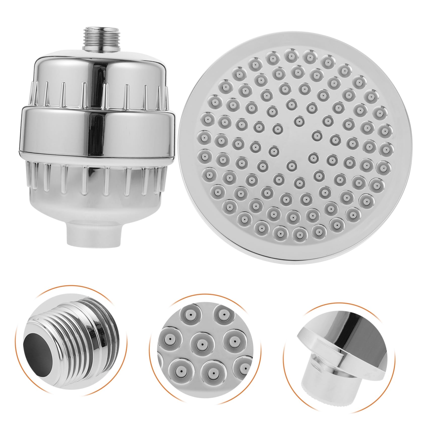 Cabezal de Ducha Filtro de Agua para Ducha, Material Abs y Algodón, 15 Niveles de Ajuste Potente y Rotación Libre de 360 Grados para Baño