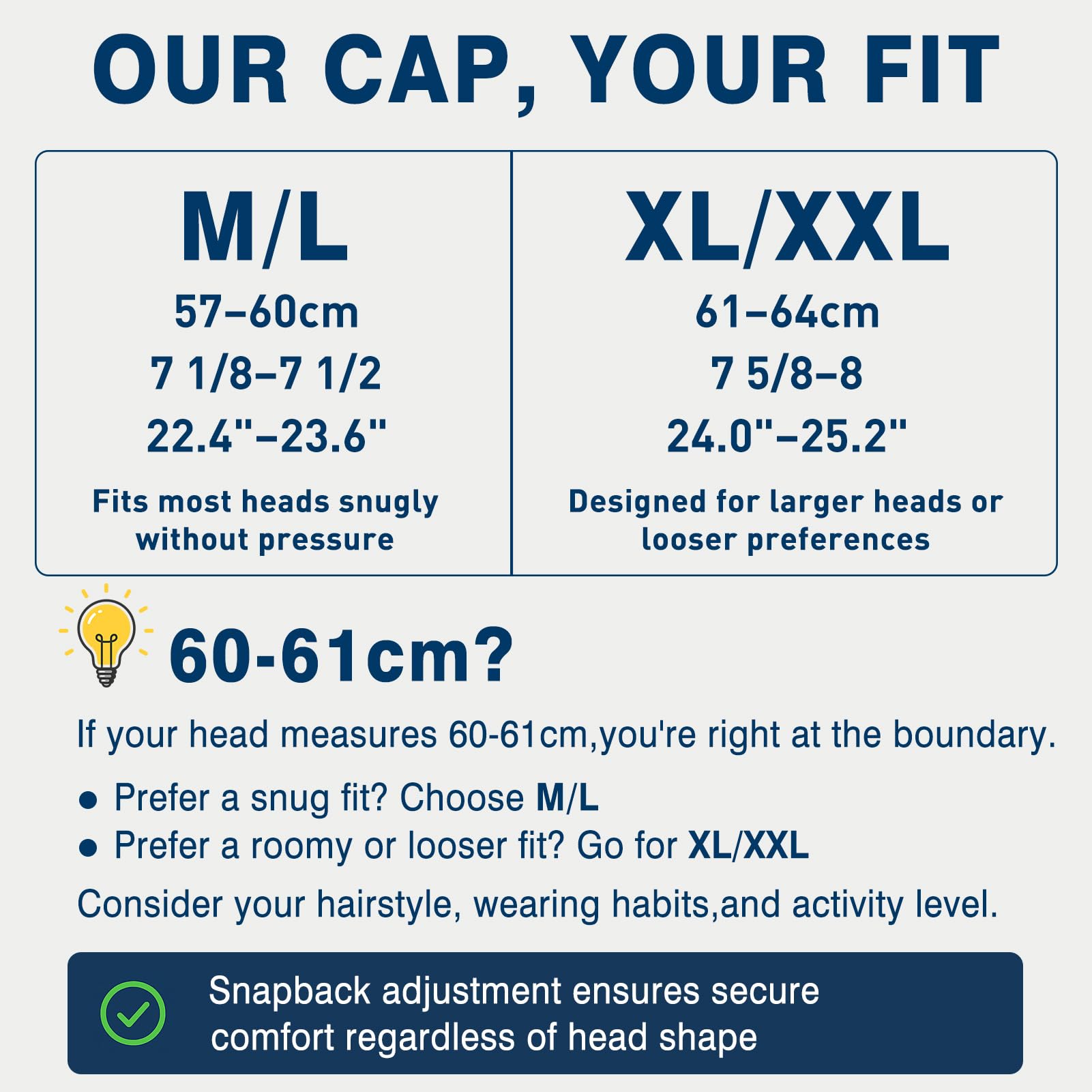TOP-EX L/XL/XXL Hydro Performance Snapback Casquette de baseball pour homme et femme Respirant Léger Protection UV Imperméable Sport Golf Course avec Taille réglable