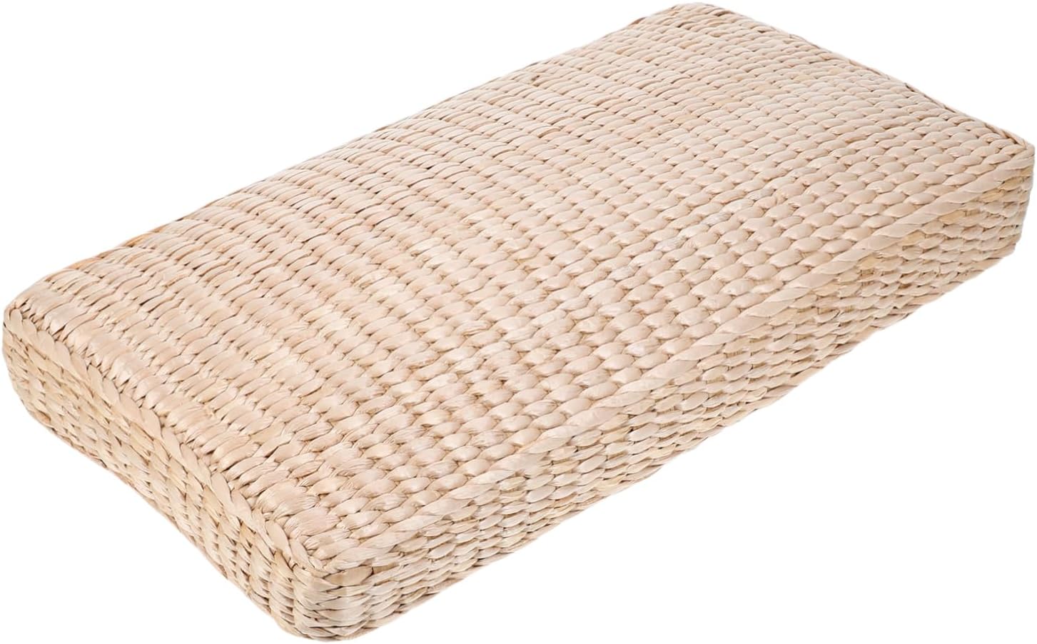 Cabilock Straw Woven Cooling Neck Pillow for Adults Ergonomic Support for and Travel Reusable Smooth for Comfort Natural Color