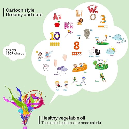 Miniatura 3 de 60 tarjetas, 120 imágenes del alfabeto ABC para niños pequeños de 3 a 6 años, tarjetas flash de preescolar para niños de 3, 4, 5, 6 años, ABC,