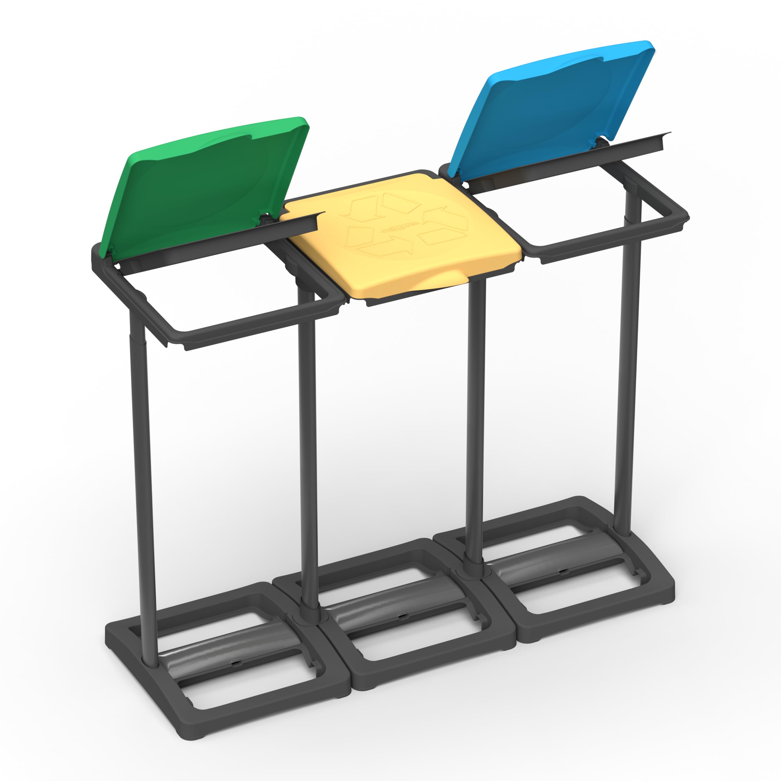Mongardi: Mr. B Tris Mülltonnenbox aus Polypropylen-Harz, einfach zu montieren, für Müllsäcke von 80 – 110 l, robust, für Innen- und Außenbereich, 97 x 36 x 80 cm