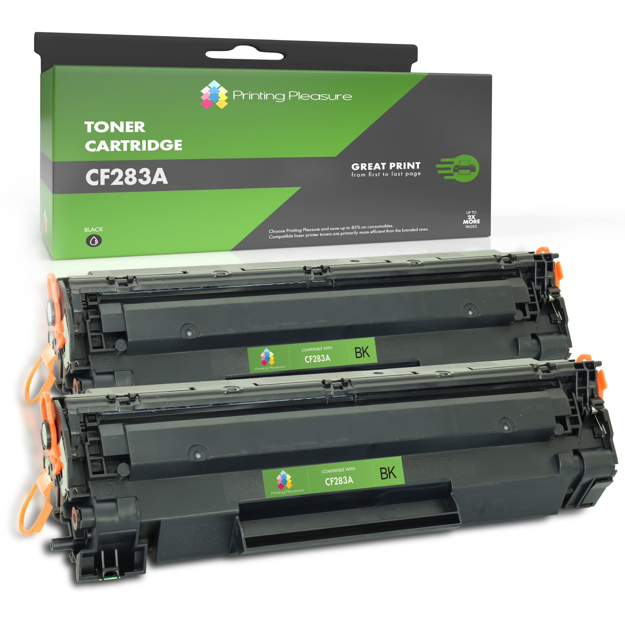 Printing Pleasure83A 283A Replacement for HP CF283A Toner Cartridge Compatible with ​​LaserJet Pro ​M201dw M201n M225dw M125a M125rnw M125nw MFP M225dn M127fn M127fp M127fs M127fw 2 Black