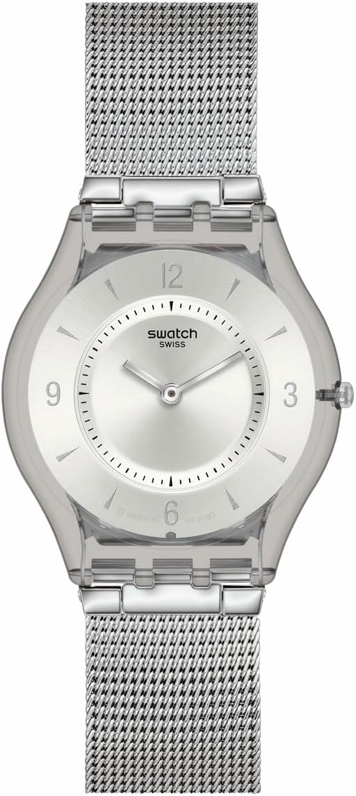 Skin Classic Biosourced Unisex Watch Casual Plastic Grey Quartz Waterproof Metal Knit