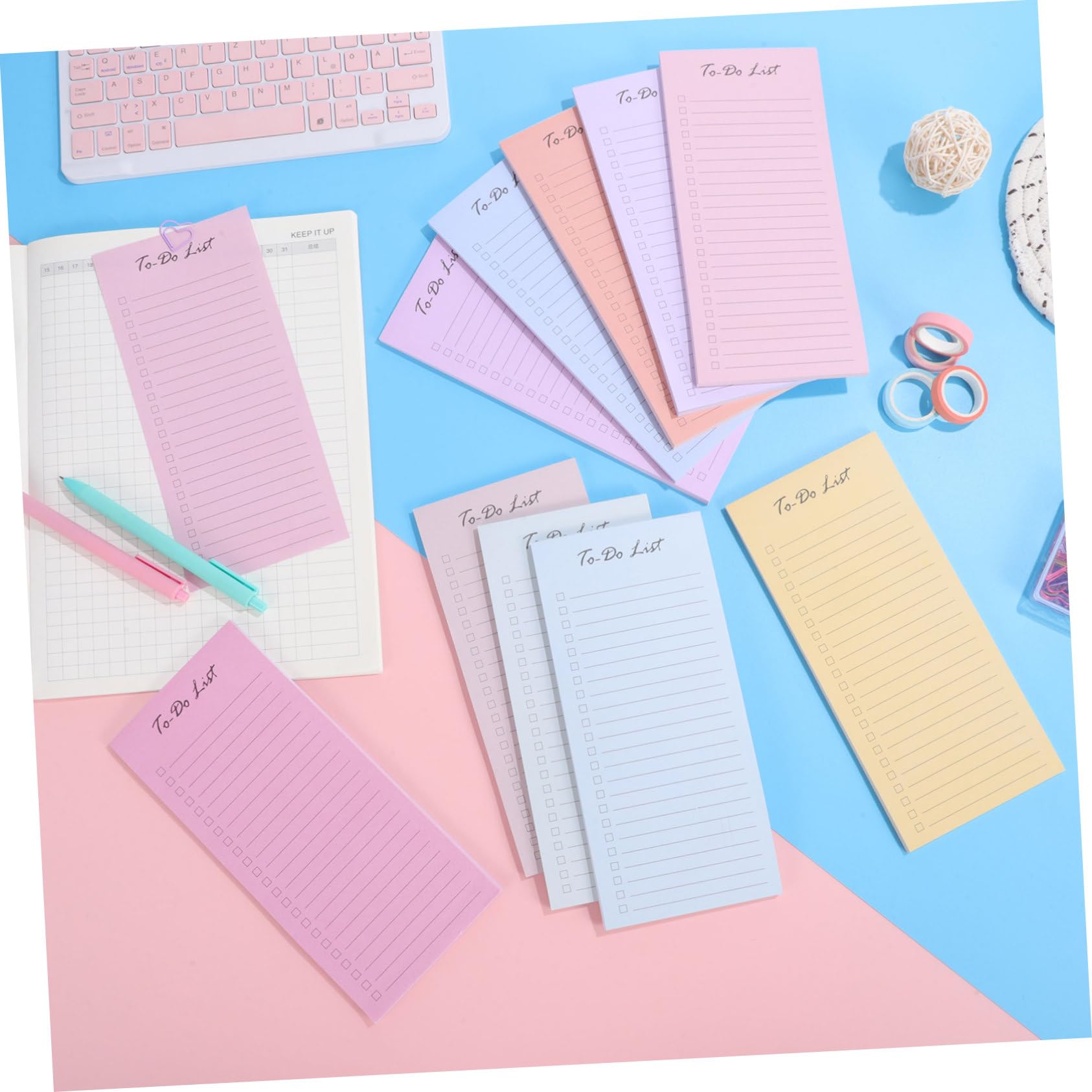 DOITOOL Blocco Note Pianificatore per Agenda Giornaliera, Promemoria e Tracciamento Attività, 10 Pads, 50 Pagine per Pad, Carta per Ufficio e Scuola