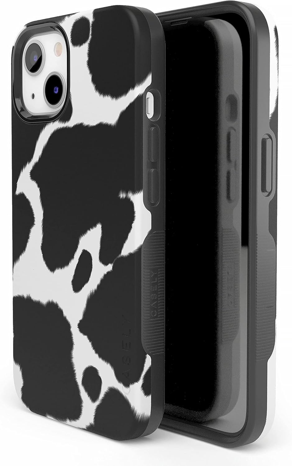 Casely iPhone 14 Plus Case | Current Mood | Cow Print | Bold Protective Design | Compatible with MagSafe