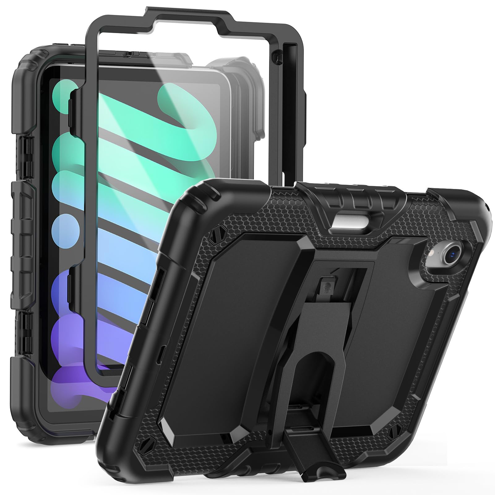 Timecity Case for iPad mini 7/6-8.3 inch, for iPad mini 7th/6th Generation Case: Full-Body Shockproof Protective with Built-in Screen Protector,