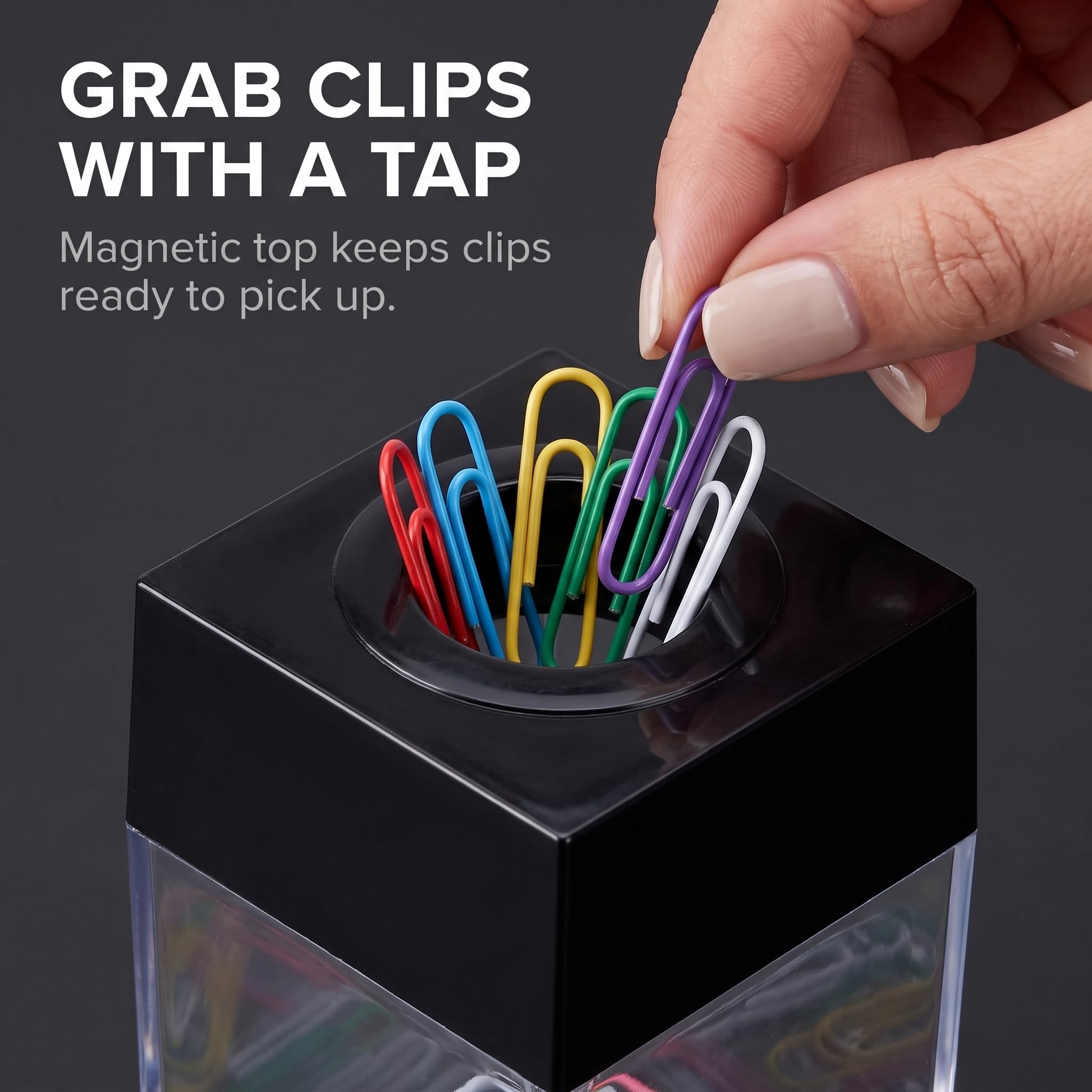 Dispensador de clip magnético multicolor para papel, dispensador de clips de papel para oficina, escuela, suministros de escritorio, accesorios de escritorio y organizadores de espacio de trabajo,